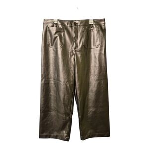 Metallic Wide-Leg PantsCeCe Women’s Metallic Faux Leather Wide Leg Pants Size XL
